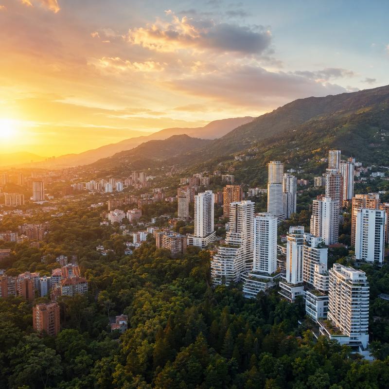 Aerial view of Medellín Colombia